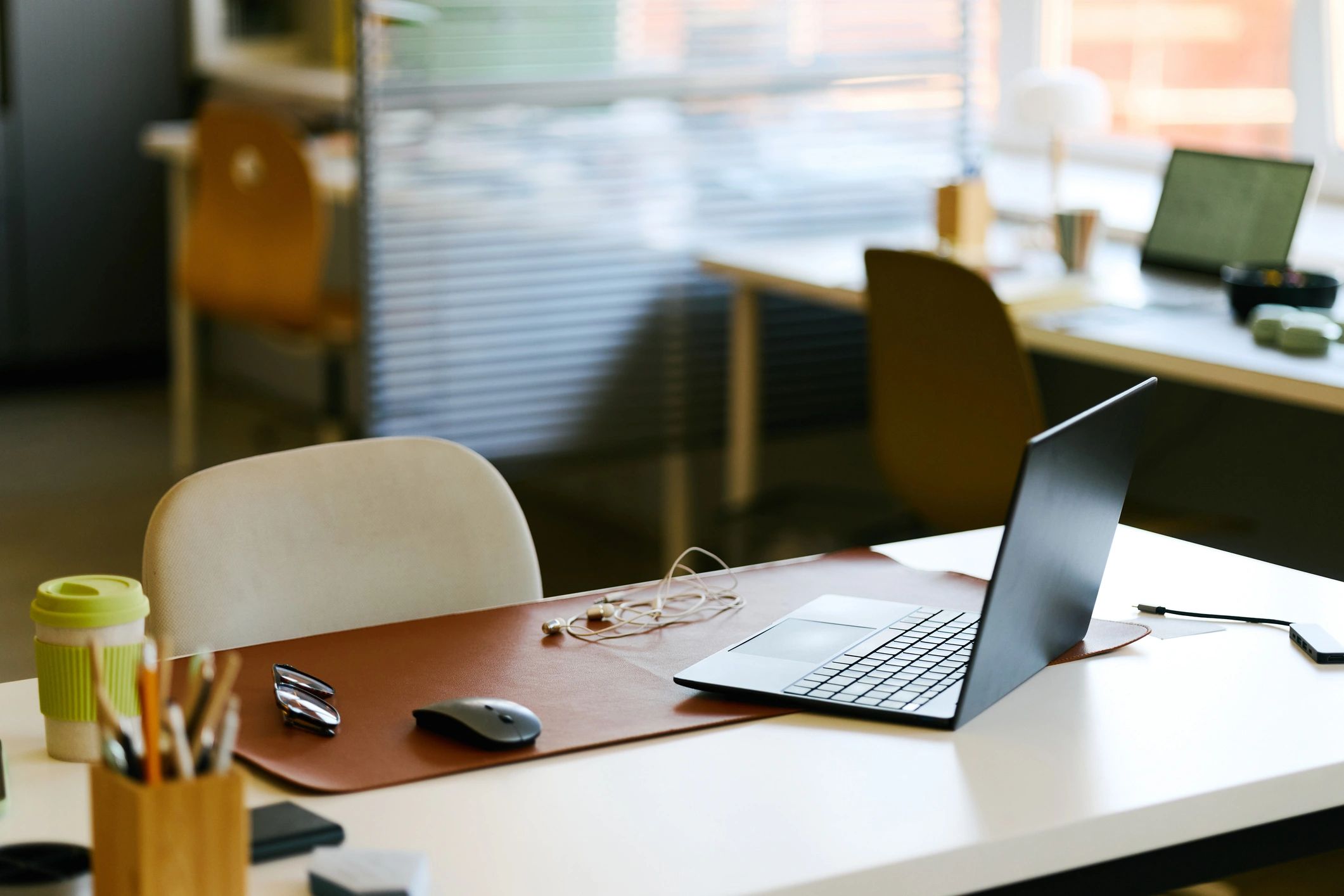 Laptop and smartphone on a modern workspace