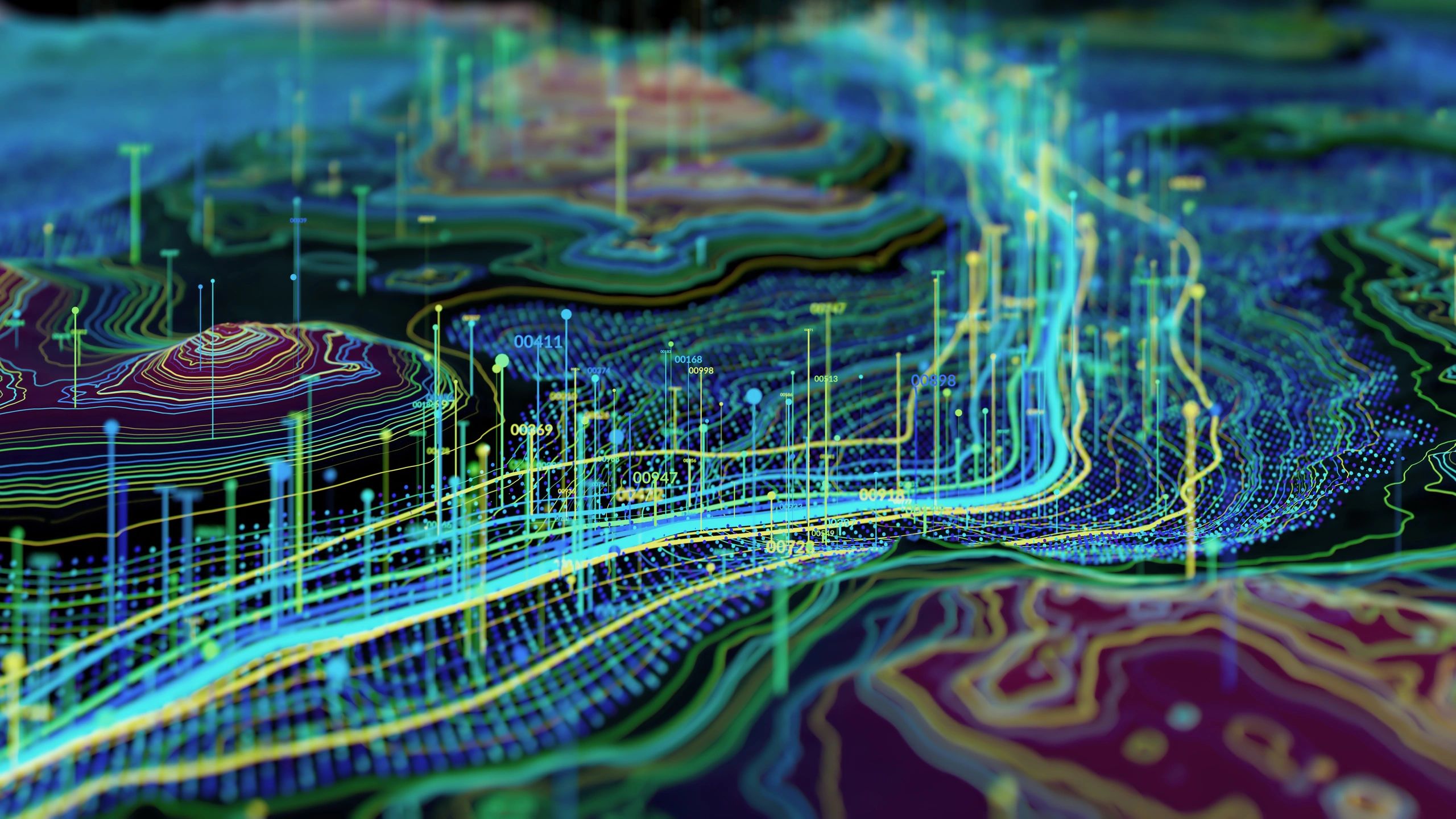 Abstract digital network representing online data and privacy